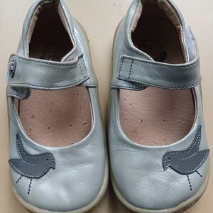 Livie & Luca Silver Mary Jane Shoes with Bird Design